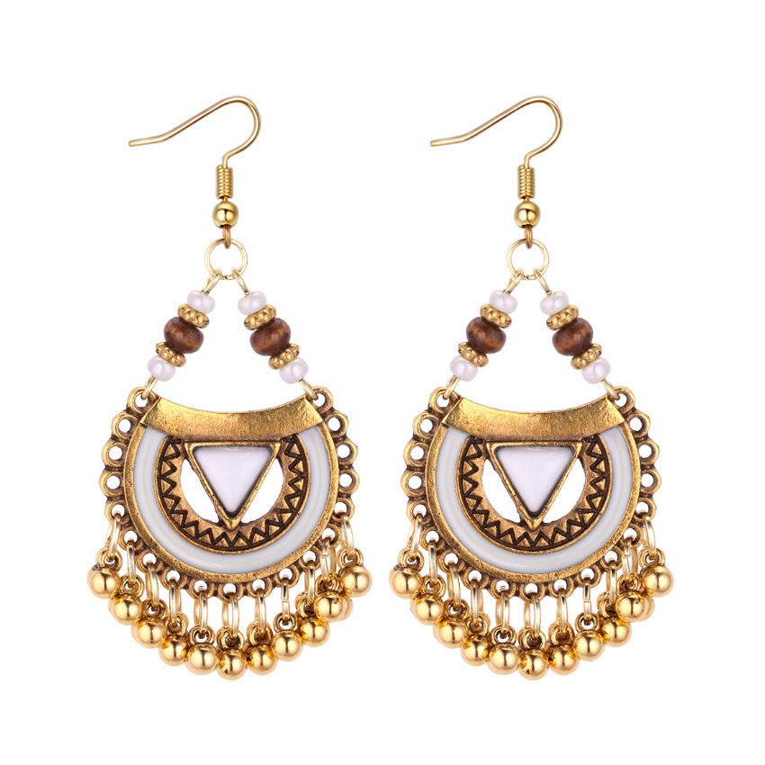 Indian Style Oil Dripping Metal Ball Earrings