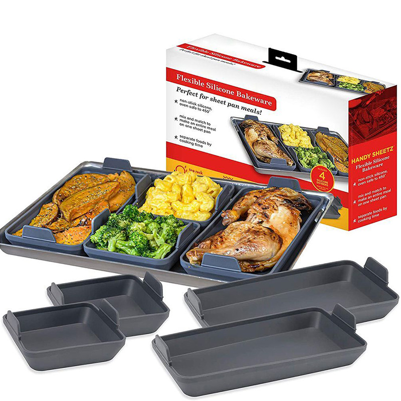 BEYONDARY Non-Stick Silicone Baking Pan 4-Piece Set