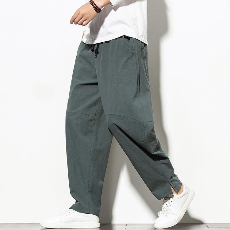Chinese Style Men'S Trousers Loose Linen Trousers
