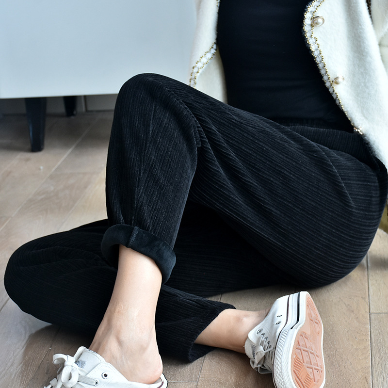 Fashion Women's Thick Warm Mink Velvet Trousers