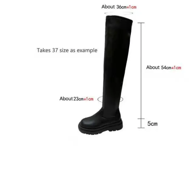 Thick Sole Knee High Boots For Women Chunky Heel Black Long Boots Leather Knight Boots Fashion Winter Shoes Over The Knee Boots Size39 - Shop at LoveMi