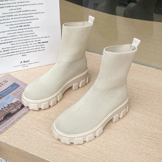 Short Thin Skinny Boots Women's Short Boots Beige - Shop at LoveMi