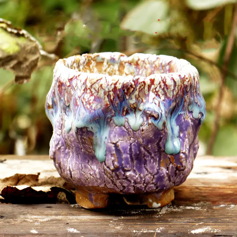 Hand-controlled Bursting Flow Glaze Breathable Creative Ceramic Basin