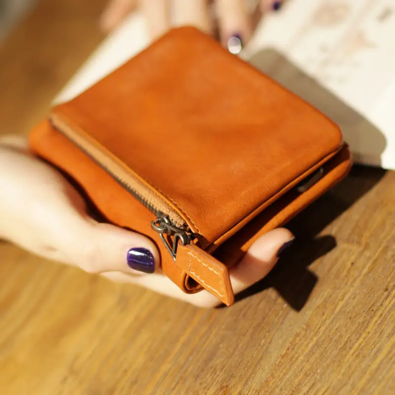 Retro Ultrathin Twofold Simple Short Drivers License Driving License One Mens And Womens Leather Wallet