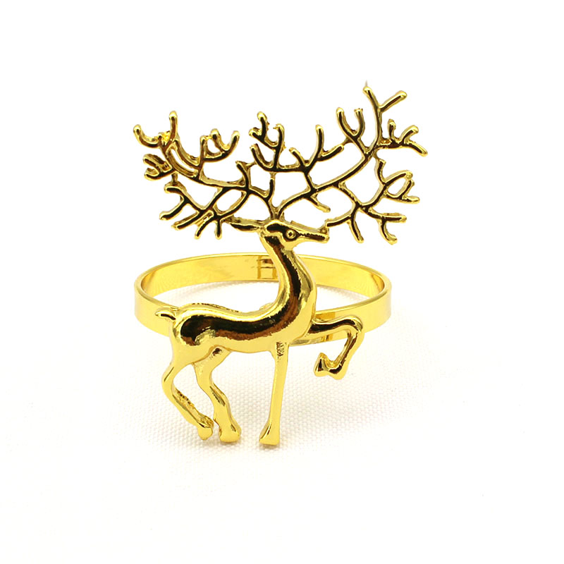 Golden Christmas Fawn Buckle Napkin Ring (Silver-1PCS)