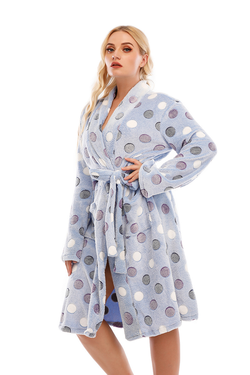Women's Fashion Casual Flannel Nightgown Homewear Can Be Worn Outside