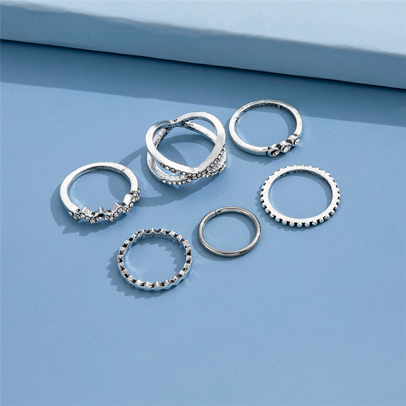 Simple Geometric Pattern Ring Fashion Retro Diamond Gas