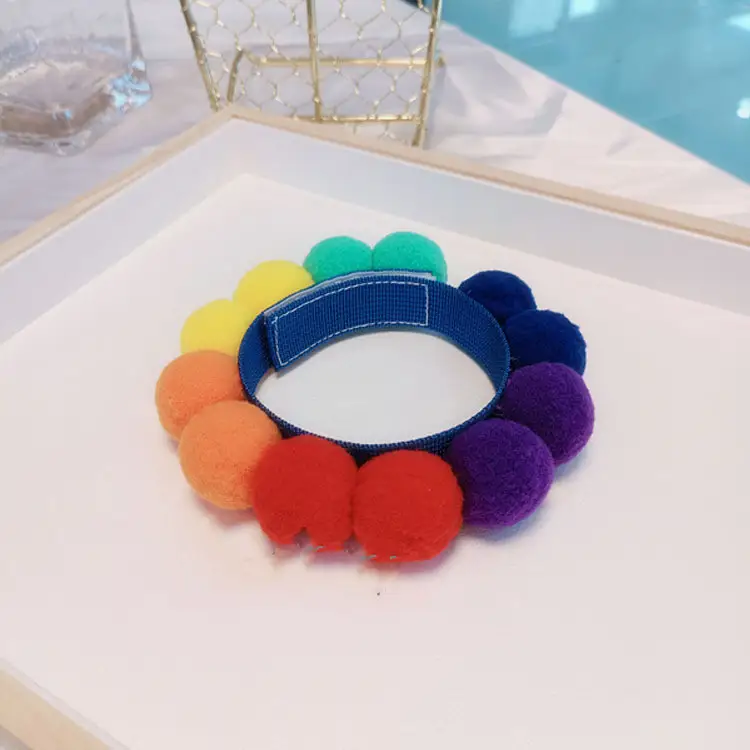 Colored Fur Ball Bib Ins Photo Festival Corgi Necklace