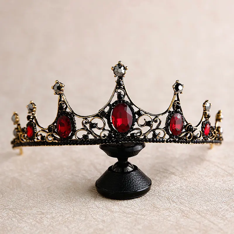New Baroque Retro Black Crown Bridal Headdress Wedding Photo