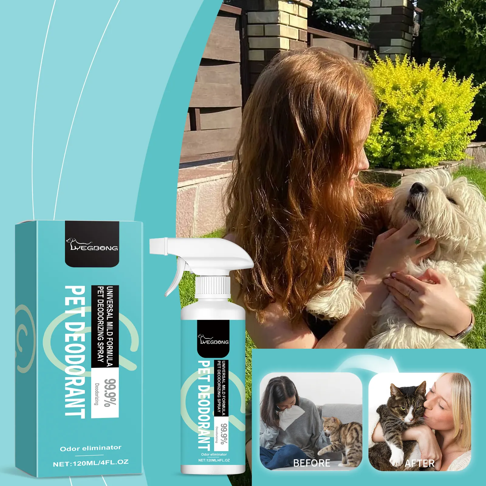 Pet Deodorant Spray, Gentle Odor Eliminator
