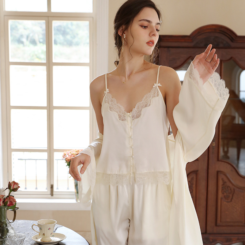 Suspender Nightdress Women's Three-piece Set