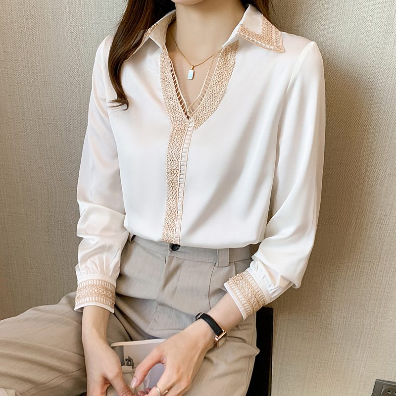 Title 4, Lapel Commuter Western Chiffon Shirt Top