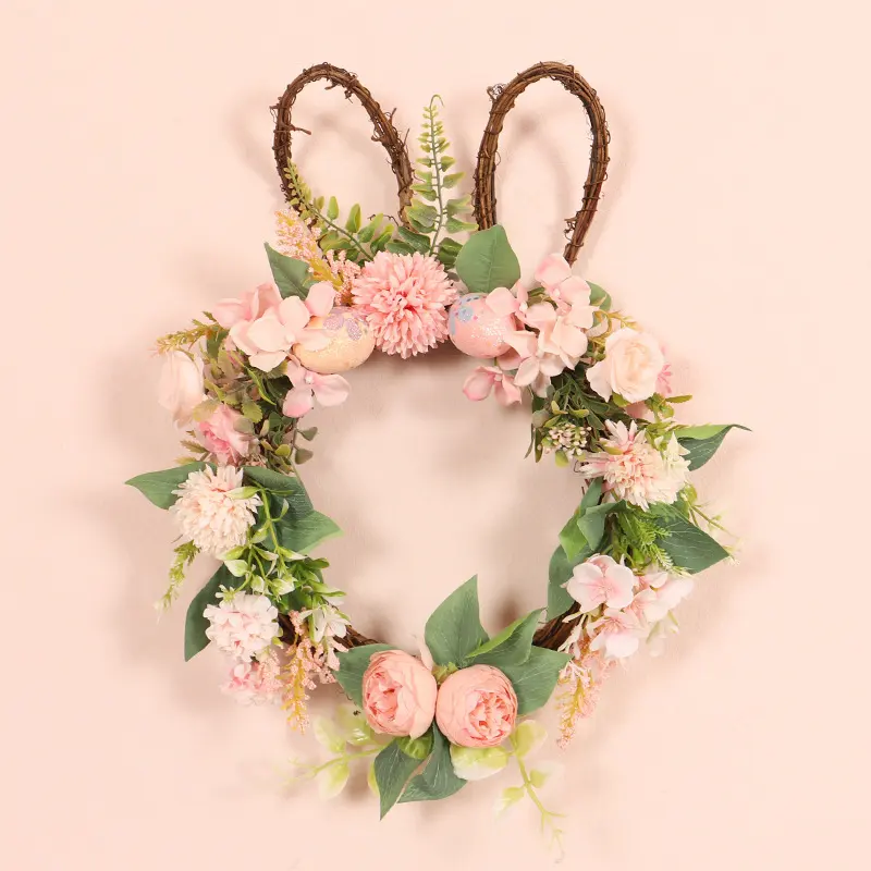 Easter Egg Simulation Wreath Chrysanthemum Rabbit Modeling Decorative Pendant