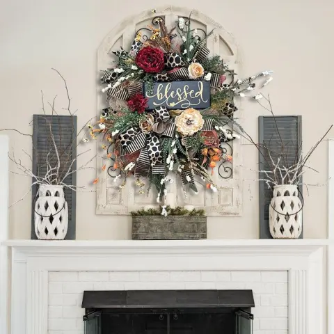 Halloween Wreath Year Round Fall Cheetah Gorgeous Autumn