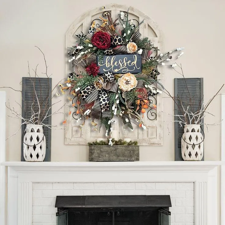 Halloween Wreath Year Round Fall Cheetah Wreath Gorgeous Autumn For Front Door Decor For Thanksgiving Xmas Fabric - Leopard Wreath