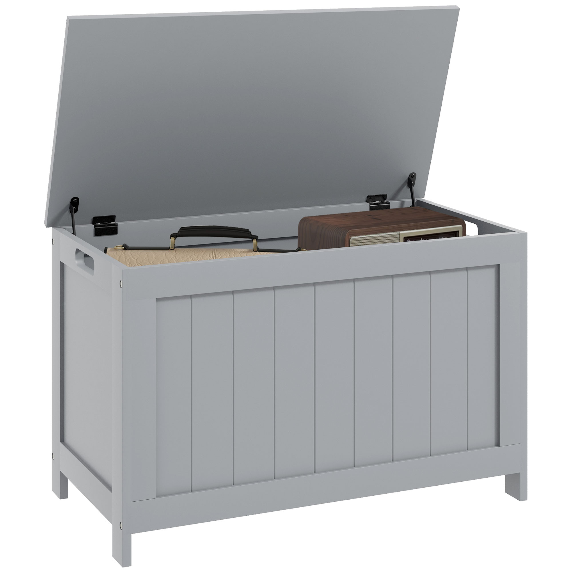 Storage Box, Modern Style, With 2 Safety Hinges And Hollow Handles, Wooden Toy — image 11