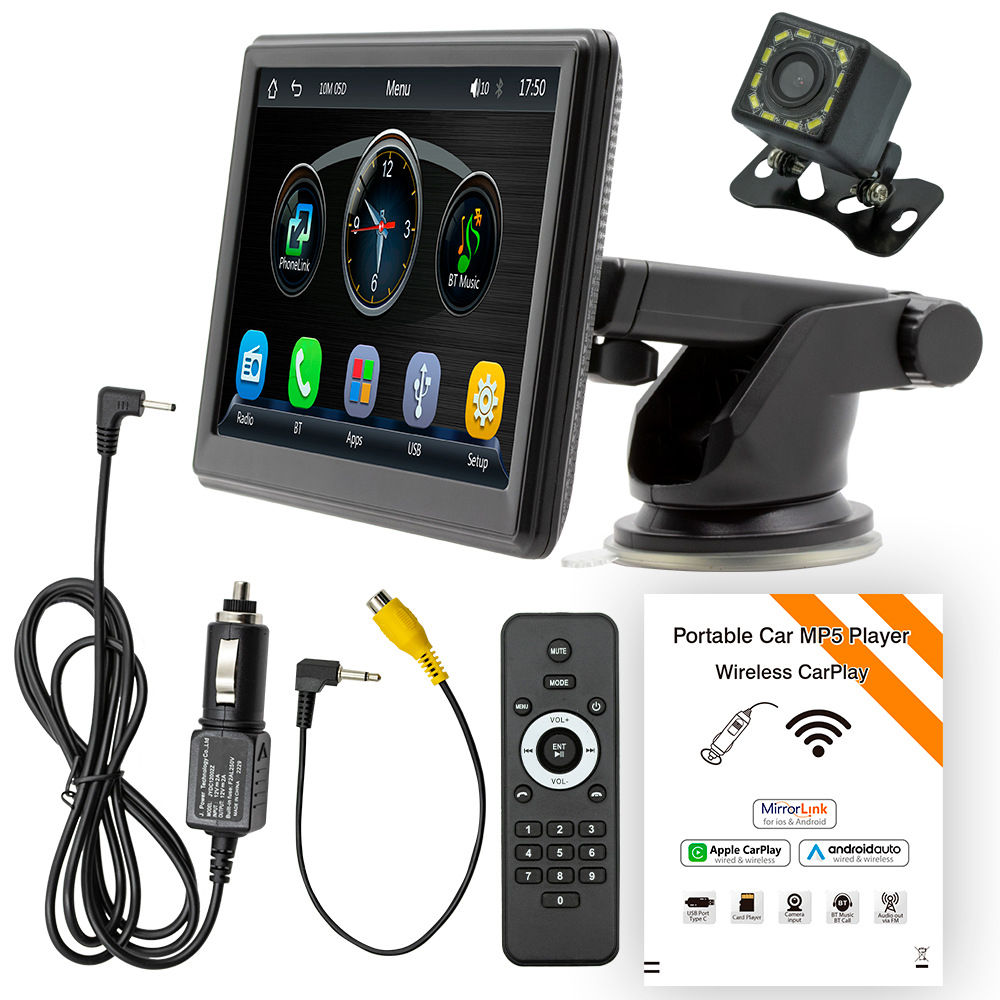 Reproductor de radio portátil para coche con pantalla de 7 pulgadas y Bluetooth