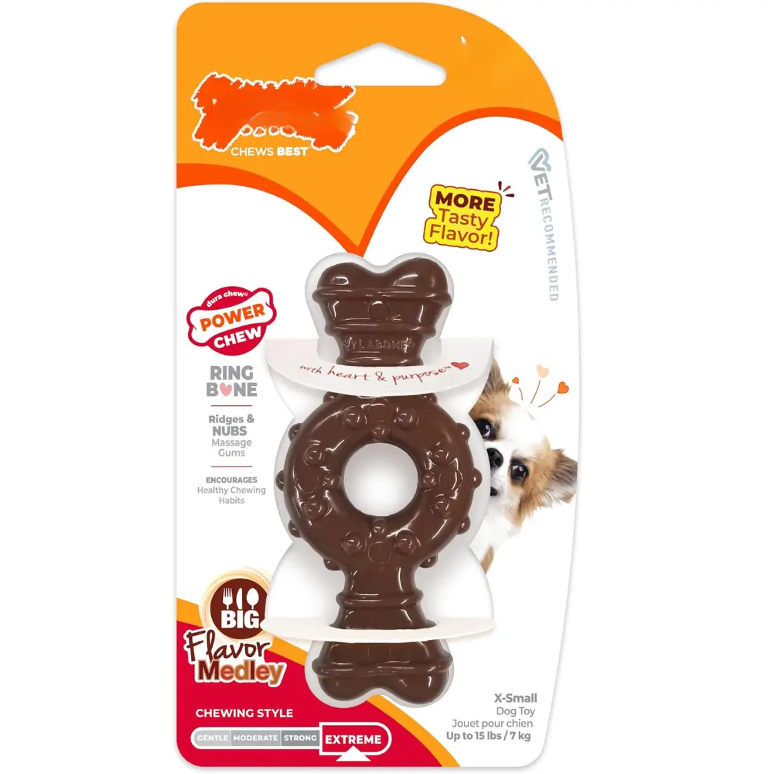 Power Chew Ring Bone Dog Toy Flavor