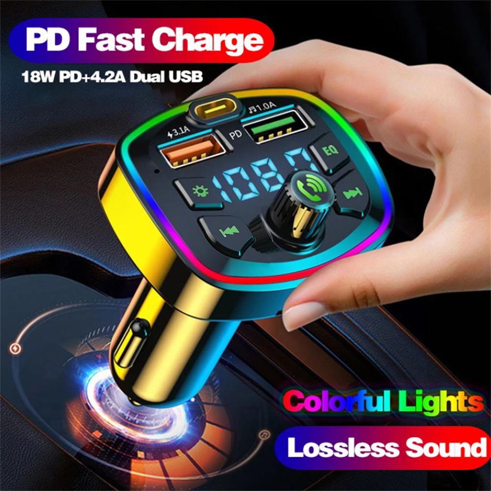 Cross-border New Bluetooth MP3 Car FM Frequency Digital Display Charger Player, Car Cigarette Lighter Fast Charger — foto 4