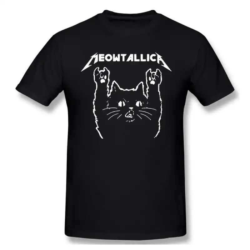 Metal Cat T-Shirt Print Short Team Uniform European And American Fabrics