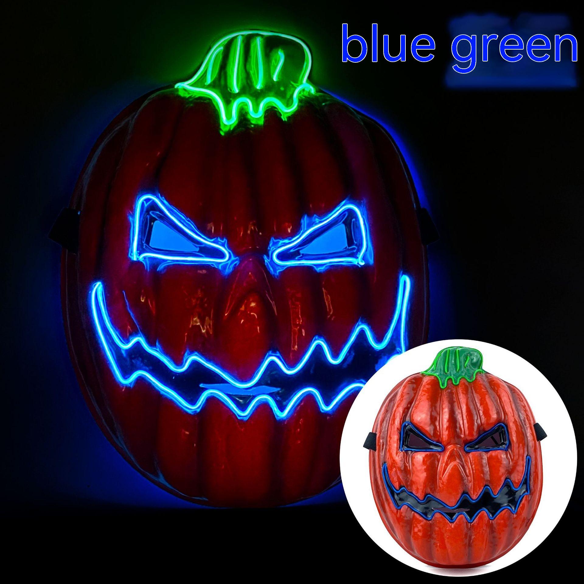 Blue Green Red Pumpkin Head