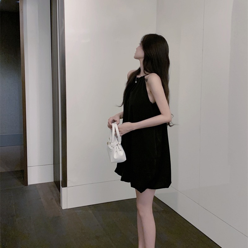 Women's Fashion Halter Neck Suspender Dress