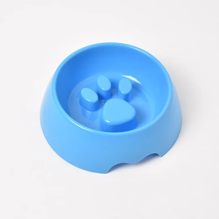 Pet Supplies Dog Anti-Choke Bowl Slow Food Basin Thickened Plastic - Blue
