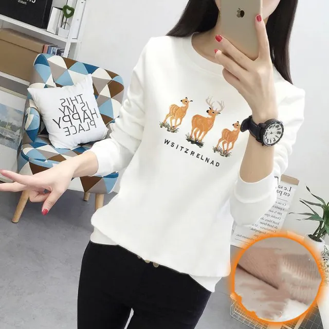 Plush Undercoat Women's Thickened Thermal Shirt 2857White - Shop at LoveMi