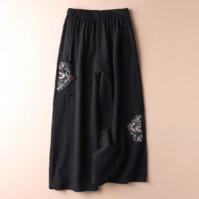 Summer Cotton Hemp Casual Pants Women's Thin Style Black - Shop at LoveMi