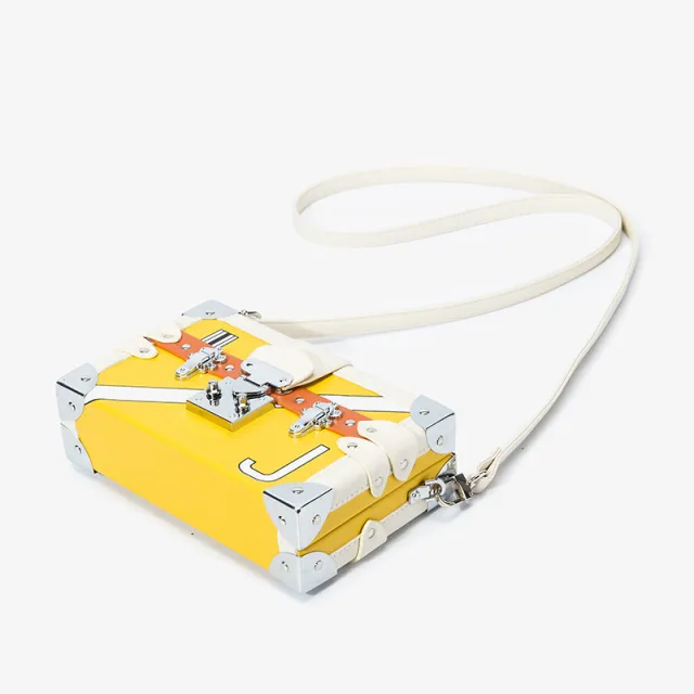 Box Bag Small Square Bag Shoulder Messenger Bag Hit Color Lock Small Bag Yellow - Shop at LoveMi