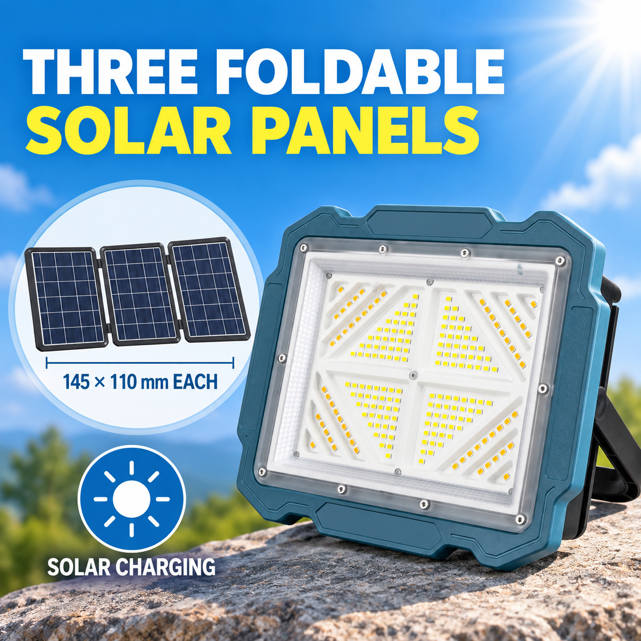 Solar Floodlight with 7,800 mAh Power Bank