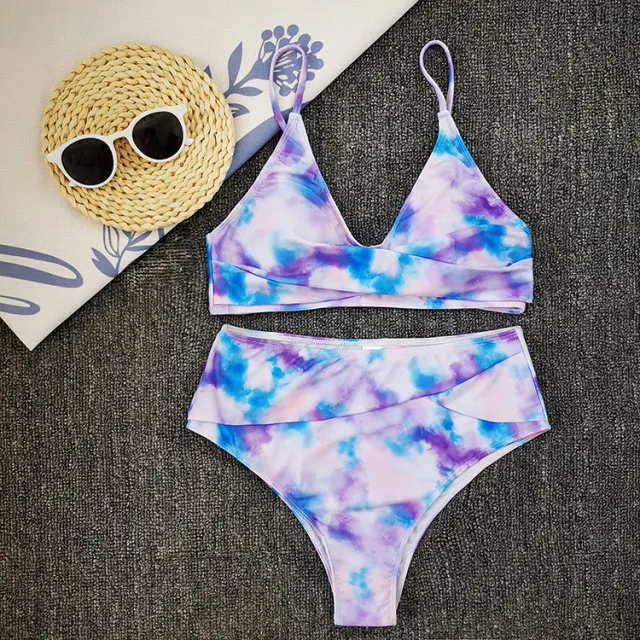 Solid Color Bikini Sexy Strappy Swimsuit Purple - Shop at LoveMi