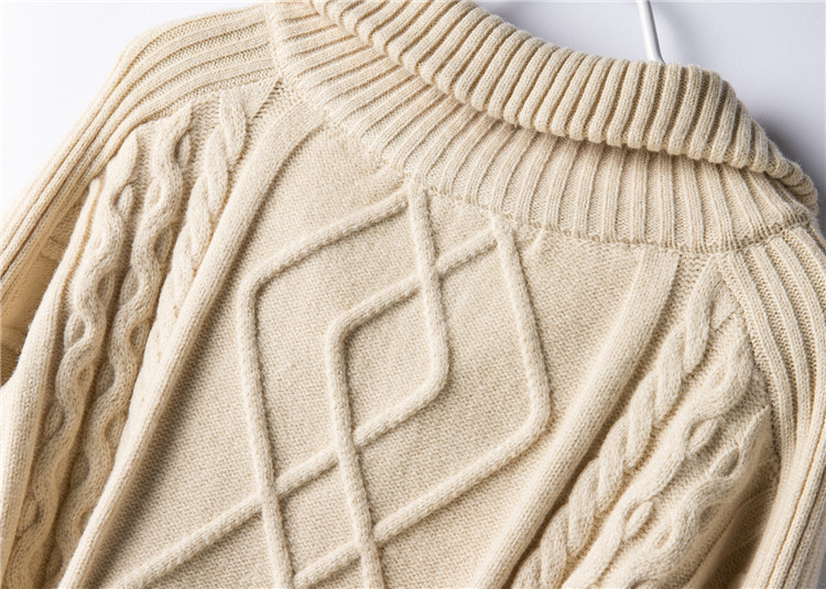 Women's Casual Lazy Zipper Turtleneck Pullover Sweater