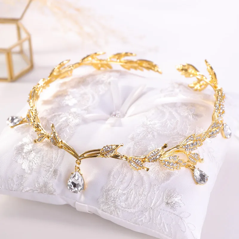 New Golden Crown Headband Wedding Headdress - Gold
