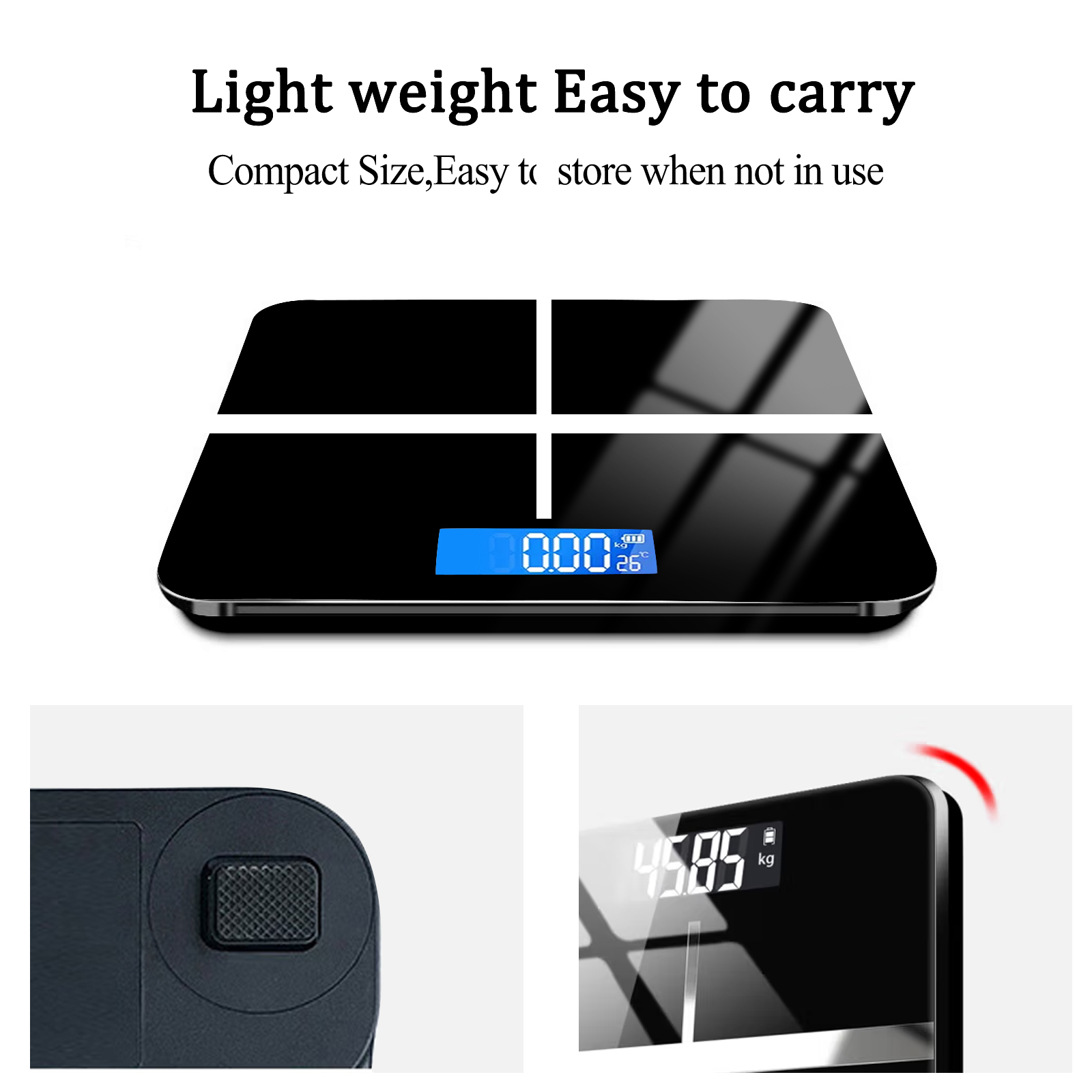 396-pound Weight Scale, Electronic Scale, High-precision Weight Scale,With LCD High-definition Display And Temperature Display Switchable KG,LB Units Durable And Safe, Suitable For Various Sc