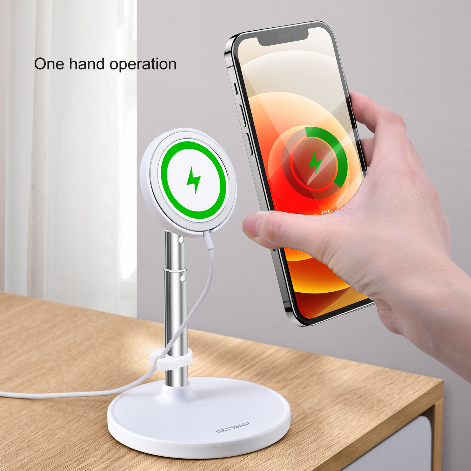 Magnetic Wireless Phone Charger Stand Adjustable Telescopic - Image 5