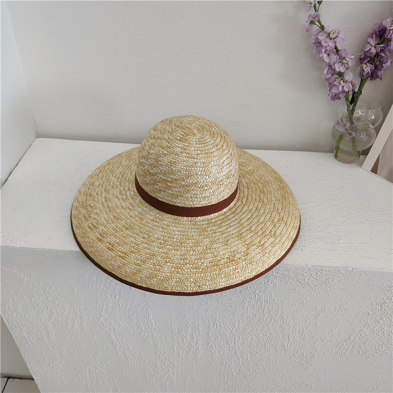 Dome brimmed straw hat coffee