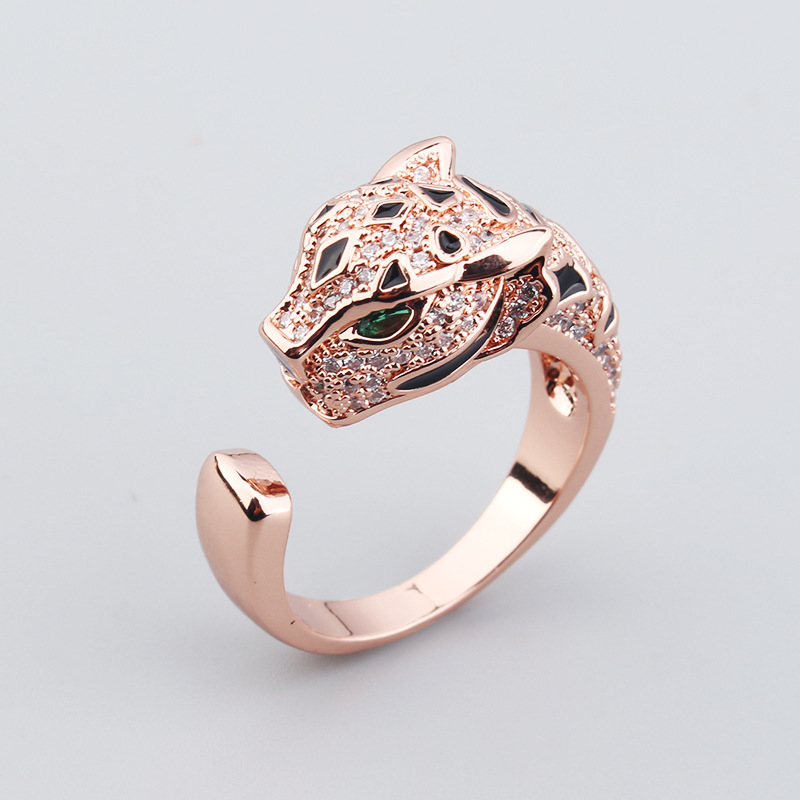 Title 1, Temperament Leopard Head Couple Ring Asia. Jedi...