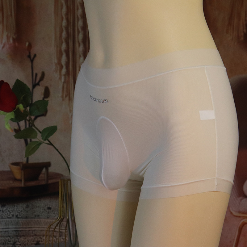 Men's Traceless Ventilation Sexy Bag Egg Boxer Silky Underwear
