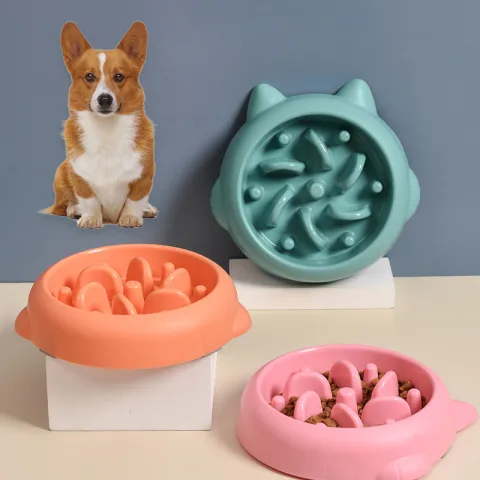 Pet Dog Cat Slow Feeder Bowls Anti Choking Dish