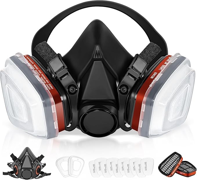 6001 Respiratory Half Mask, Gas Mask, Dust Mask, Paint Mask With Replaceable Filter