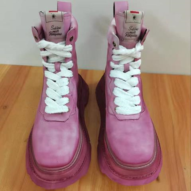 Thick Soled Retro Distressed High-top Casual Sneakers