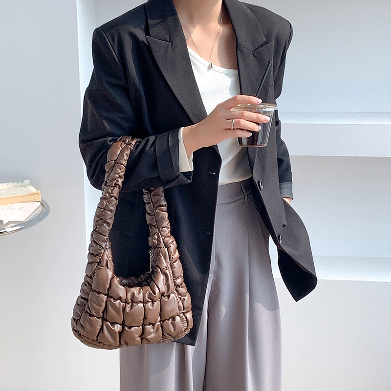 High-grade Small Design One-shoulder Cotton-padded Jacket Bag