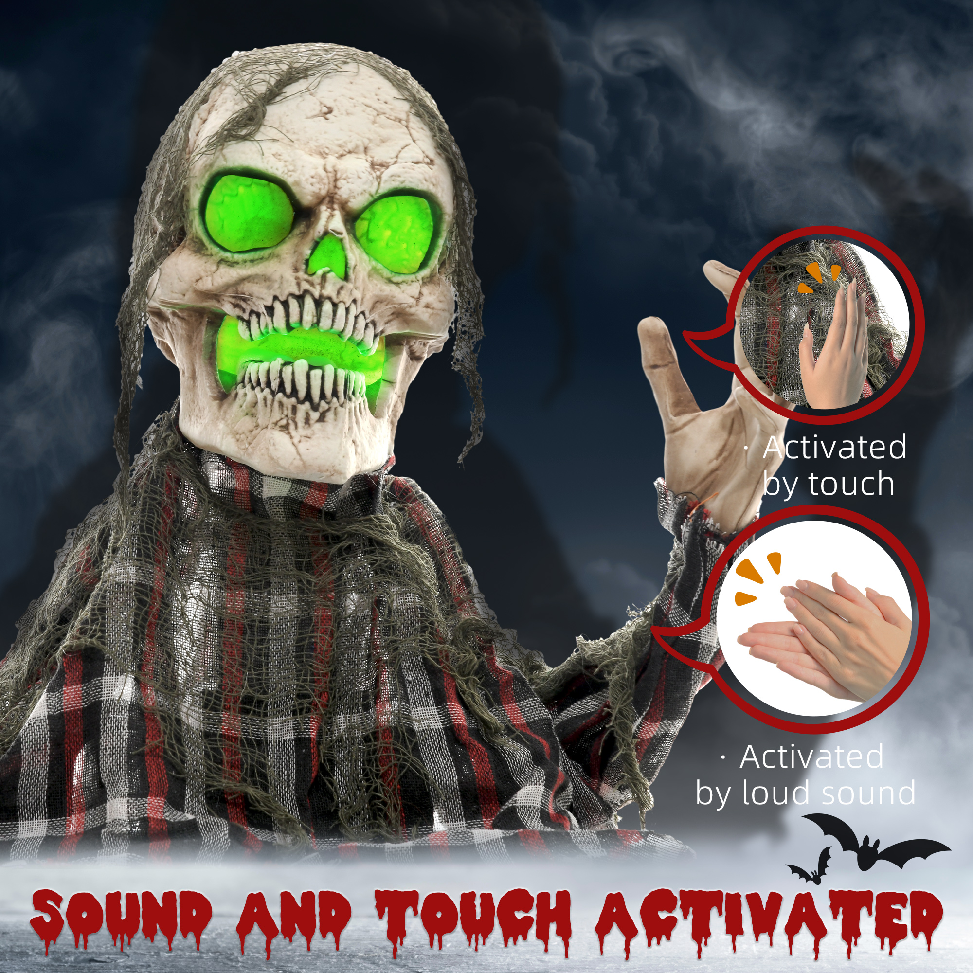 A 70 Centimeter Tall Groundbreaker Skeleton Halloween Electric Doll — image 3