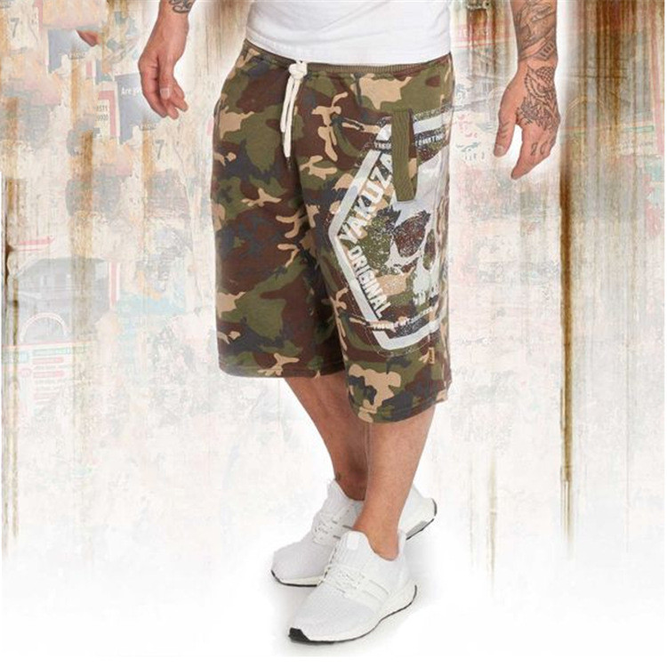 Casual Loose Over-the-knee Men's Five-point Fitness Beach Pants