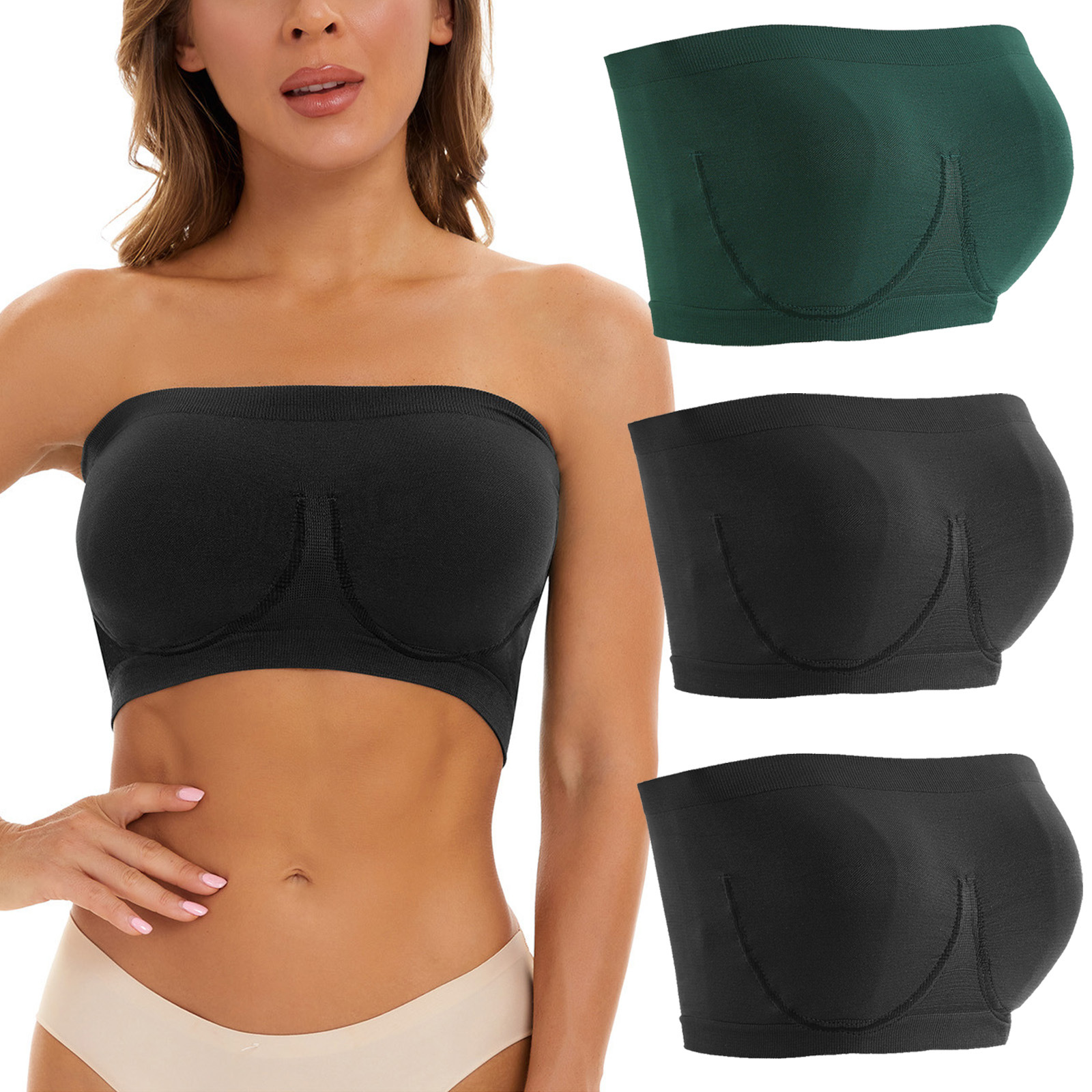 Title 13, Sutiã bandeau sem costura plus size feminino Co...