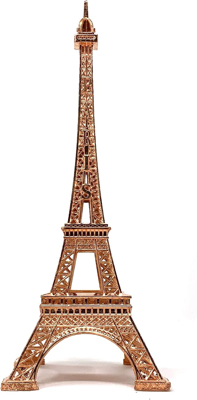 Eiffel Tower Statue Decor Alloy Metal Rose Gold 6 Inch