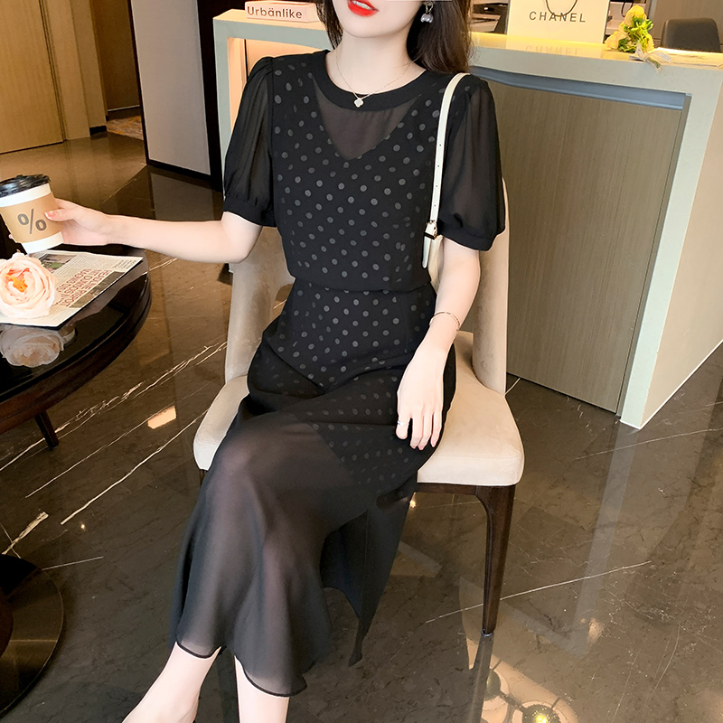 Niche New Ladies Temperament Light And Familiar Polka Dot Dress