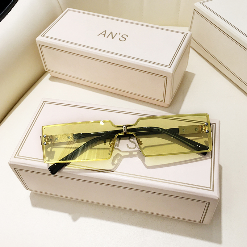 Borderless Hip Hop Jumping Winter Sunglasses Trend Yellow - Shop at LoveMi