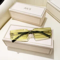 Borderless Hip Hop Jumping Winter Sunglasses Trend - Yellow - View 1